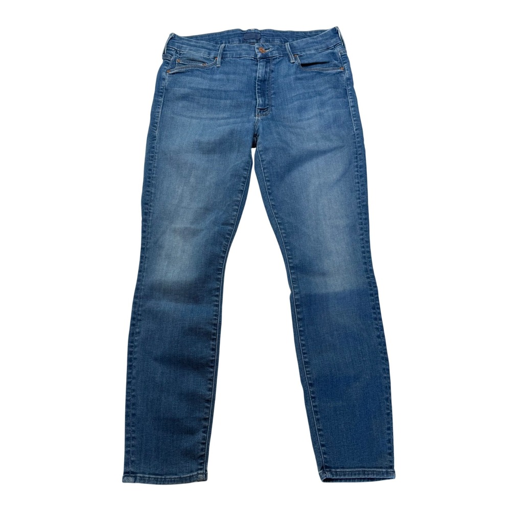 MOTHER The Looker Crop Jeans Blue Wishful Drinking Women's Size 30 Stretch